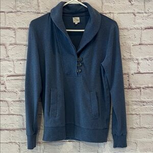 Banana Republic Navy Turtleneck with button closure and side pockets Sweater